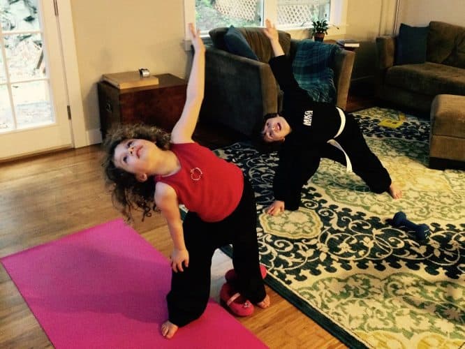 kids doing yoga