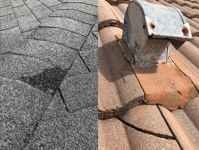fix roof shingles or cracked tile