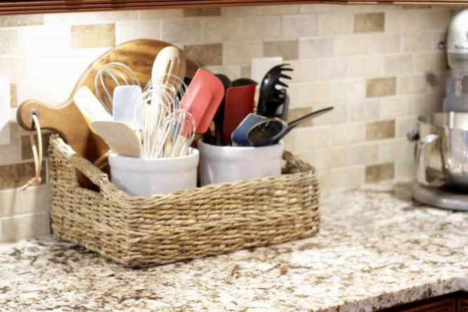 organize your kitchen using baskets