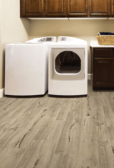 vinyl click together flooring laundry room makeover