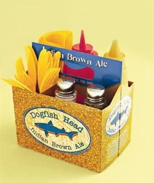 use a six pack holder to organize your condiments